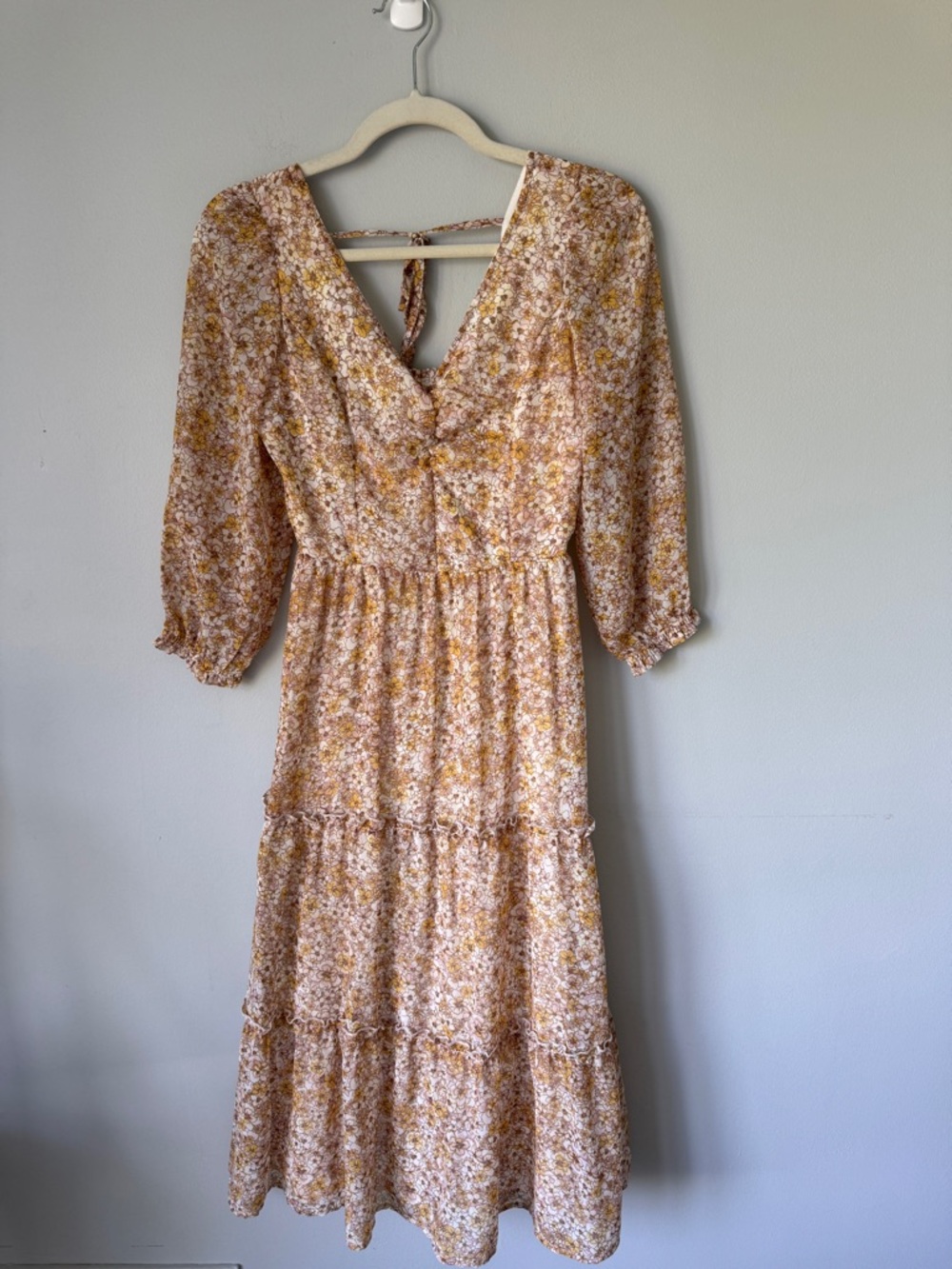 Sincerely Jules Yellow Floral Tiered Maxi Dress